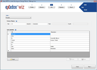 Define Lists window